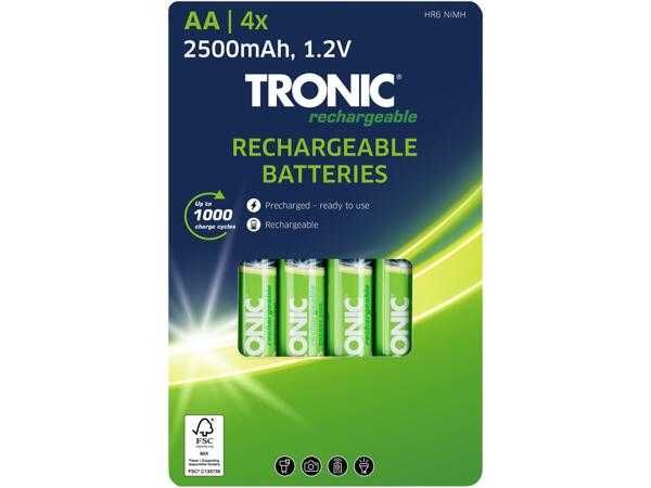 Set blister 4 acumulatori Tronic® NiMH de 2500 mA, R6 sau AA, SIGILATI