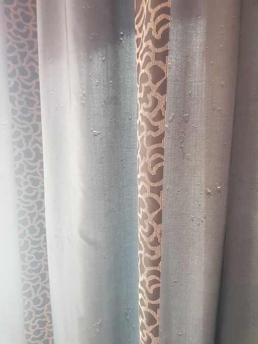 Дебели (black out) пердета, набор 2, цвят тъмно сиво с шарки