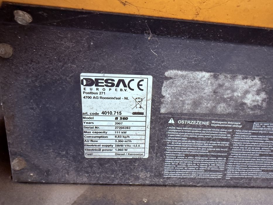 Дизелов калорифер Master B360 111kw