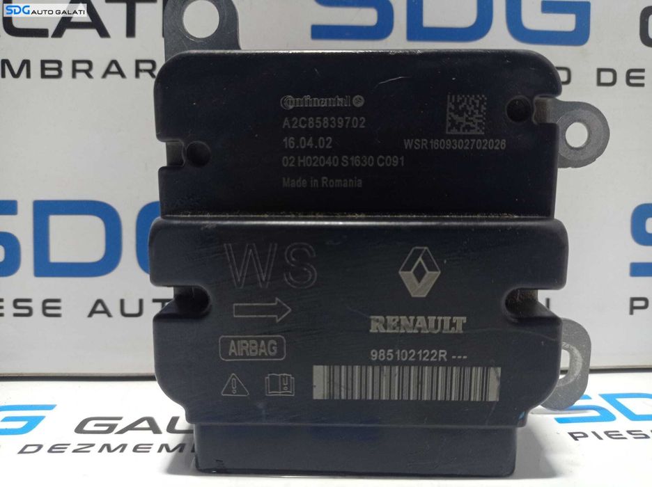 Modul Unitate Calculator Control Airbag Dacia Logan 2 MCV 2012 - 2017 Cod 985102122R A2C85839702 [L2455]