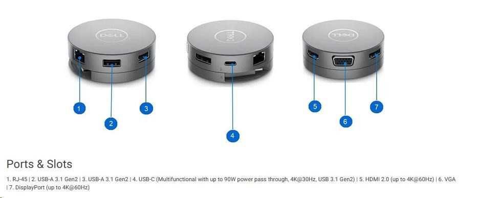 Dock / Docking station Dell DA310 7in1 USB-C Adapter