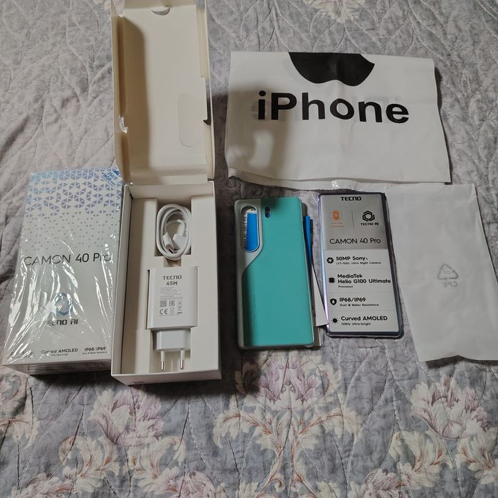 Sotaman yoki obmen Tecno camon 40 pro 8/256 4g yengi polniy komplekt