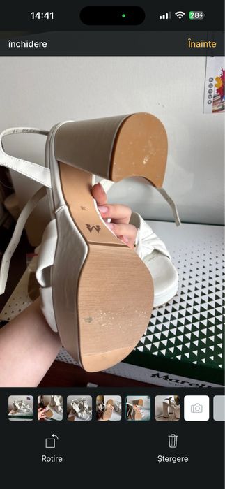 Pantofi Marelbo mireasa albi din piele