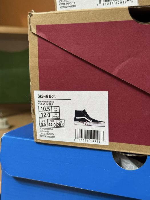 Оригинальные кроссовки Vans Sk8-Hi 'Bolt - Black Racing Red' (10.5 US)