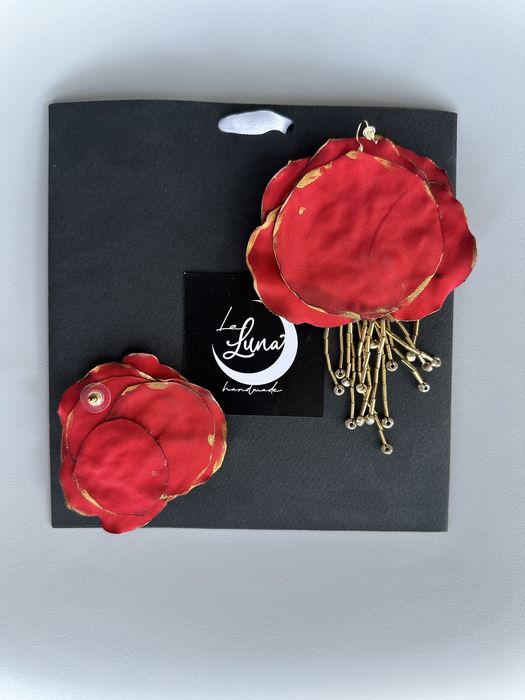 Cercei rosii LaLuna handmade