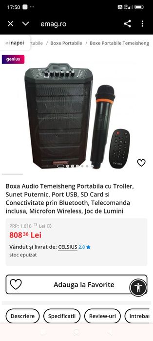 Boxa audio portabila