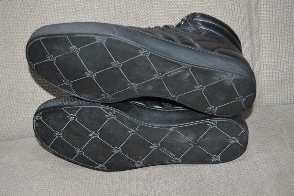 Incaltminte Moncler Boudin Black Leather High Top Sneakers 42 original