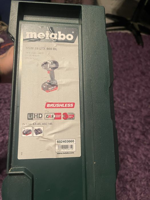 Vând mașină cu impact Metabo SSW 18 LTX 800 BL nouă