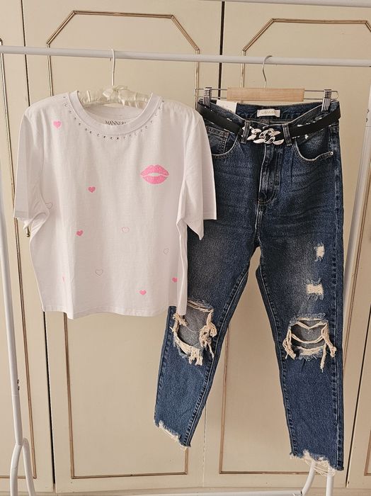 Тениски в бяло и черно