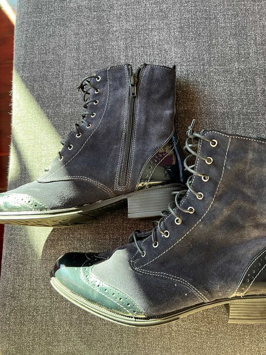 Пролетни ботуши от естествена кожа. .VERRA PELLE .Размер 37.