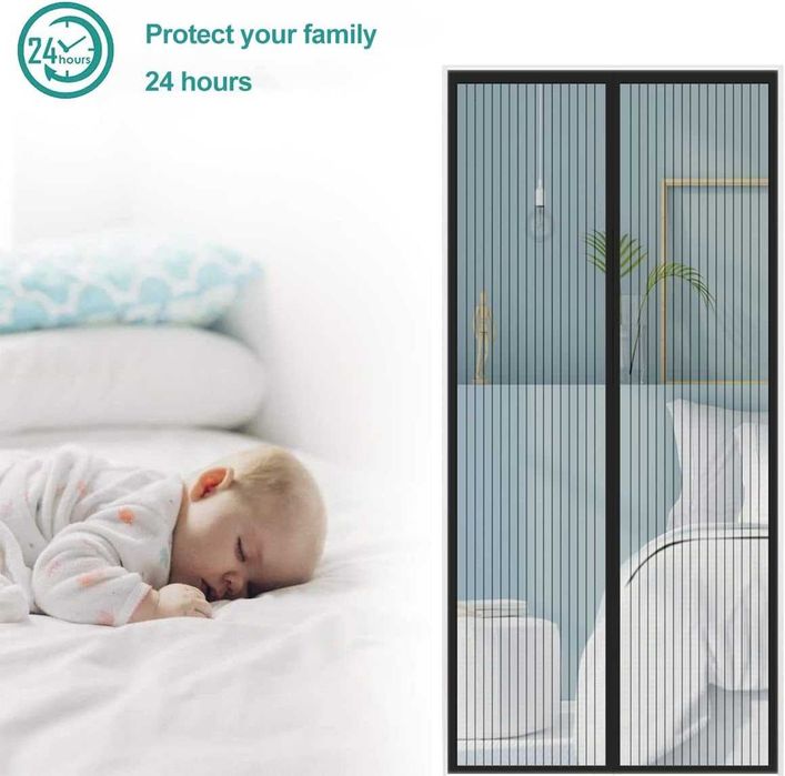 Plasa tantari usa magnetica 160x240 cm fara gaurire perdea anti insecte pentru balcon usa glisanta