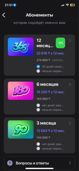 продаю 1fit годовой абонемент купленый в декабре