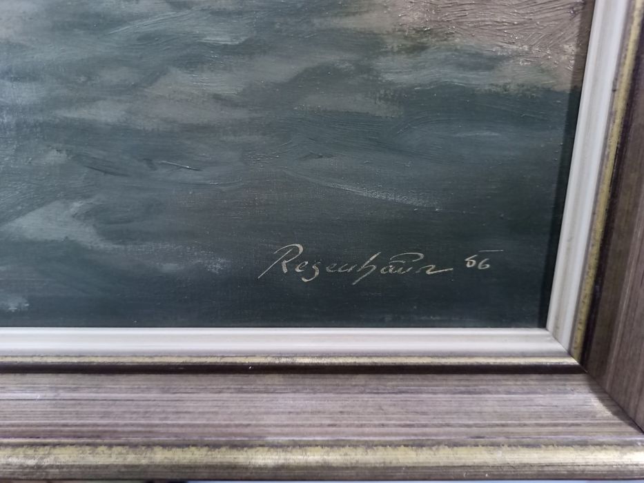 Маслена Картина "Пейзаж с Лодка" – Regeuhär '86