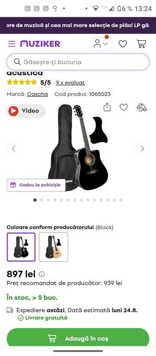 Chitara acustica cascha CGA-100 bk