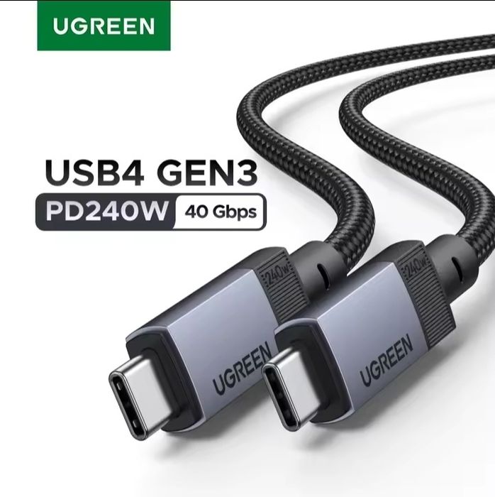 Кабель UGREEN двухсторонний Type-C USB4/USB3 Gen4/Gen3/Gen2/240W/PD 3.