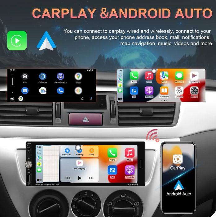 Мултимедия 1 дин с андроид ауто медиен плеар (pioneer alpinne sony jvc