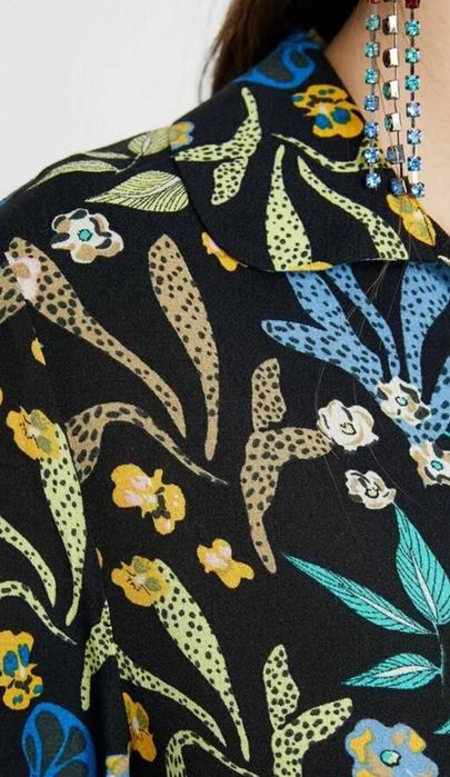 Rochie Koton florală, vaporoasă | elegantă & confortabilă | Marimea M