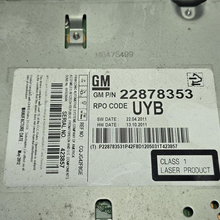 Unitate CD Player auto Opel Astra J GTC