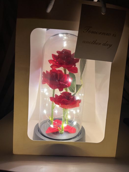 Цветы в колбе с подсветкой