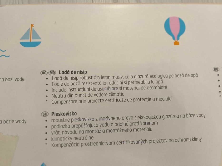 Lada de nisip NOUA din lemn masiv