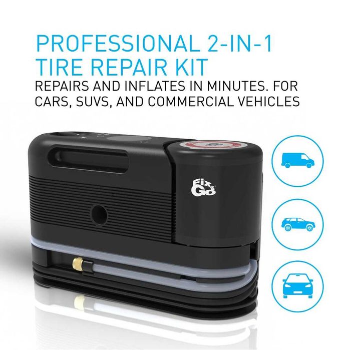 Авариен комплект за гуми Fix&Go Sensor - Компресор и Лепило Швейцарски