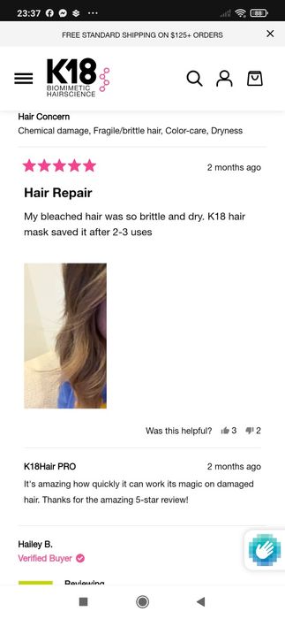 К18 молекулярна възстановяваща маска за коса 150мл