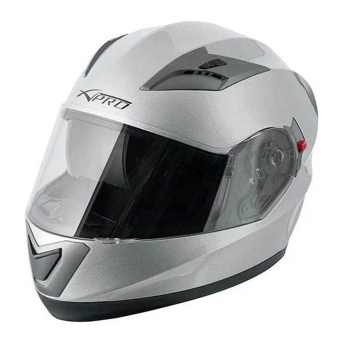 Каска шлем за мотор A-PRO BADGE SILVER