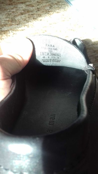 Качествени мокасини Zara, №42, черни, естествена кожа