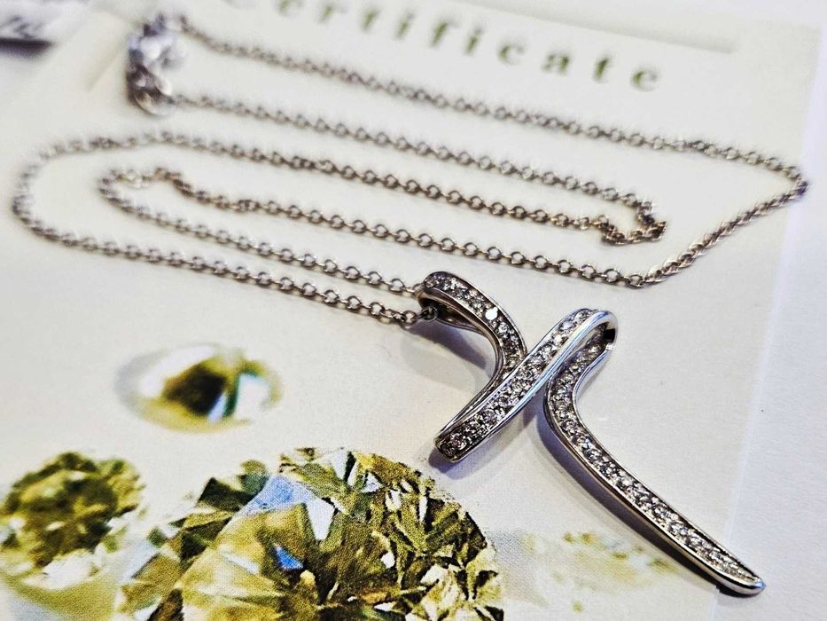 Златен синджир с кръст с 45бр.диаманти 18К. 6.17гр 04600-25