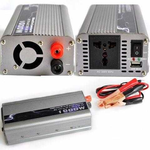 Invertor convertor 12v 220V 1000W varf 2000w inclusiv cablu bricheta