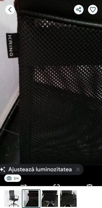 Scaun scaun de birou ergonomic Kring Fit, Mesh Negru