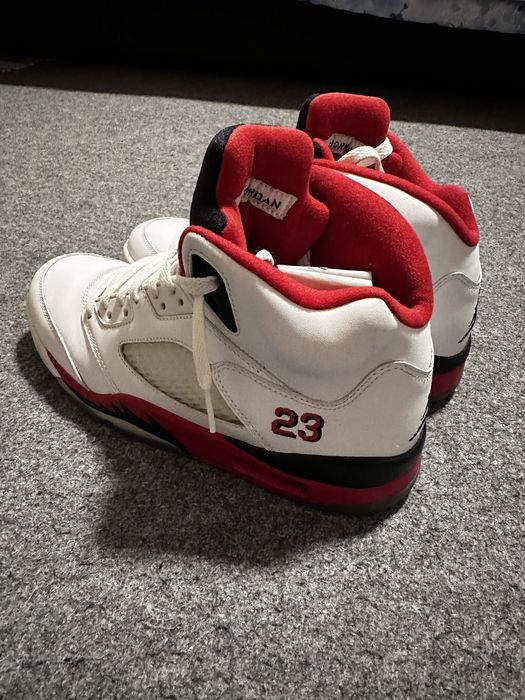 Air Jordan 5 Fire Red Black Tongue 2013 Originali