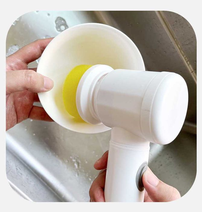 Електрическа четка за миене на съдове с гъбичка и приставки