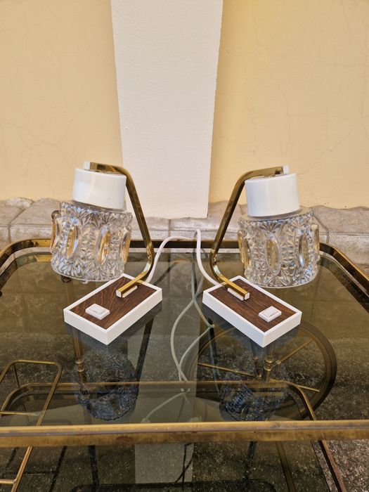 Чифт страхотни антикварни немски настолни лампи