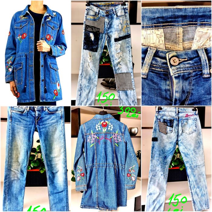Jacheta Desigual Jeans - 300 Lei, Pantaloni Desigual Jeans - 150 Lei,