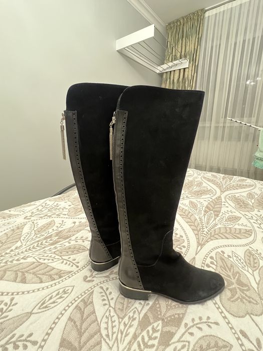 Сапоги замшевые