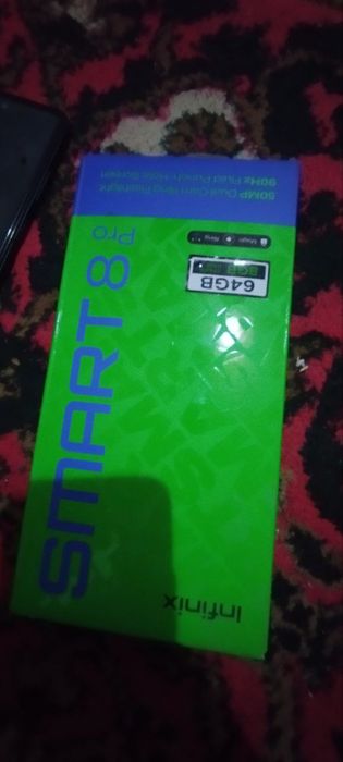 INFINIX Smart 8Pro 4/64 ideal Aybi yoq Rangi Siniy sotiladi 2oylik tel
