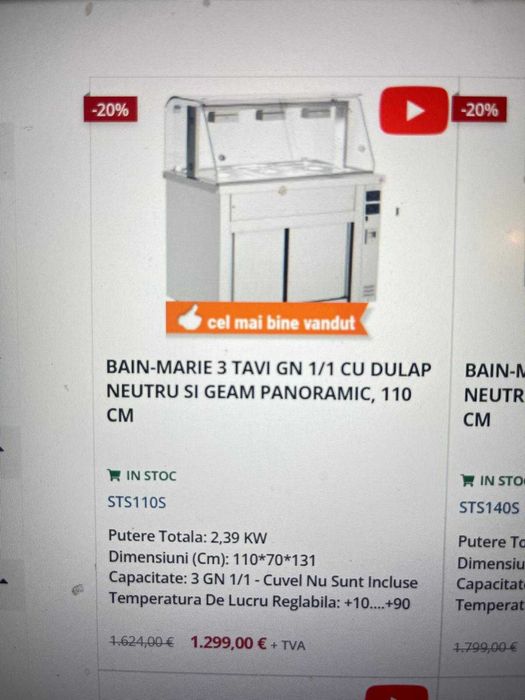 Vitrină caldă cu 5gn și cu 3gn-uri. Bragadiru-Ilfov, Vitrine Noi