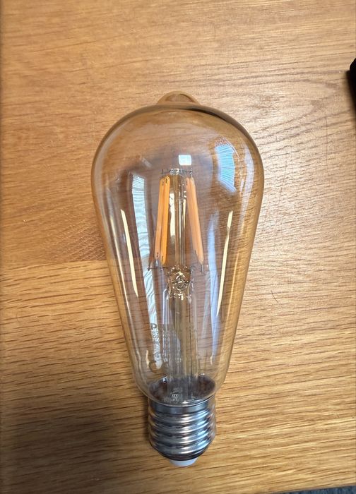 Винтидж висяща бамбукова лампа + 4 крушки Philips