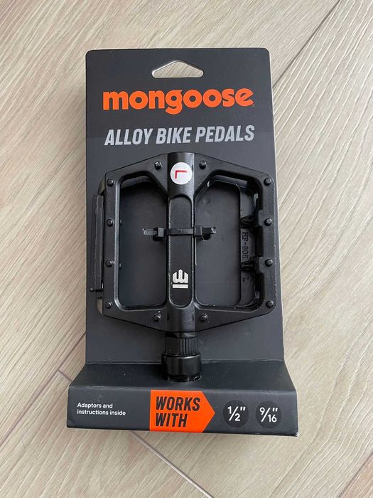 Set pedale bicicleta de munte, Mongoose, adaptoare de 1/2'' si 9/16''