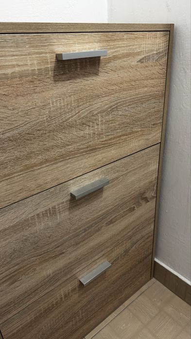 Pantofar modern stejar, 3 sertare rabatabile, ideal hol mic