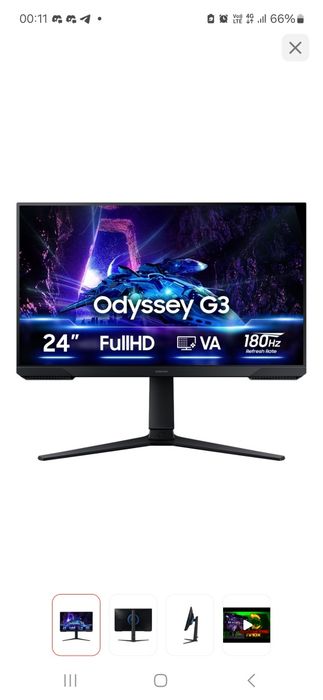 Монитор 24" Samsung Odyssey G3 LS24DG302EIXCI черный