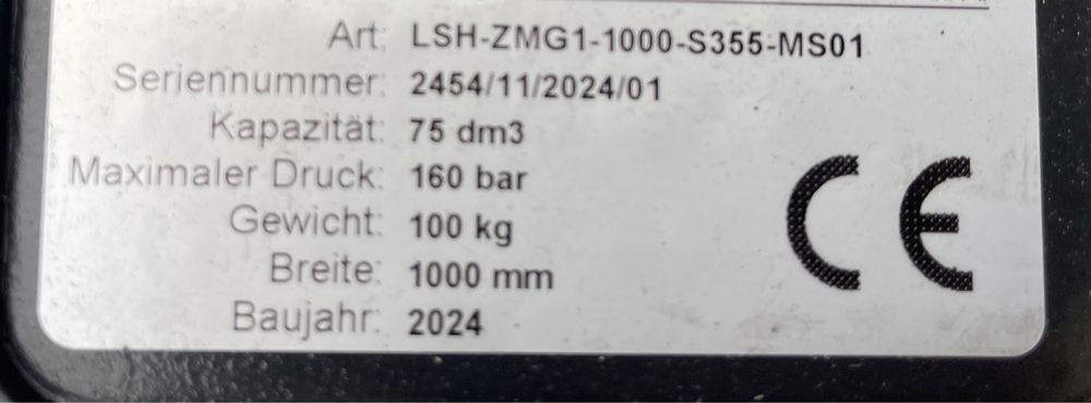 Cupa Taluz 1000mm 1-2t CW05/MS01/MS03