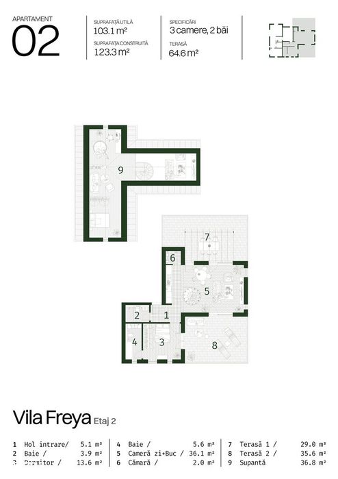 Apartamente la VILA, colinapark.ro, Pompa caldura individ., Energ.A