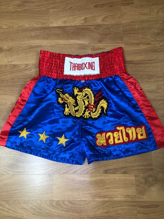 Sort Muay Thai Boxing  Material Original  Thailanda Satin - XL