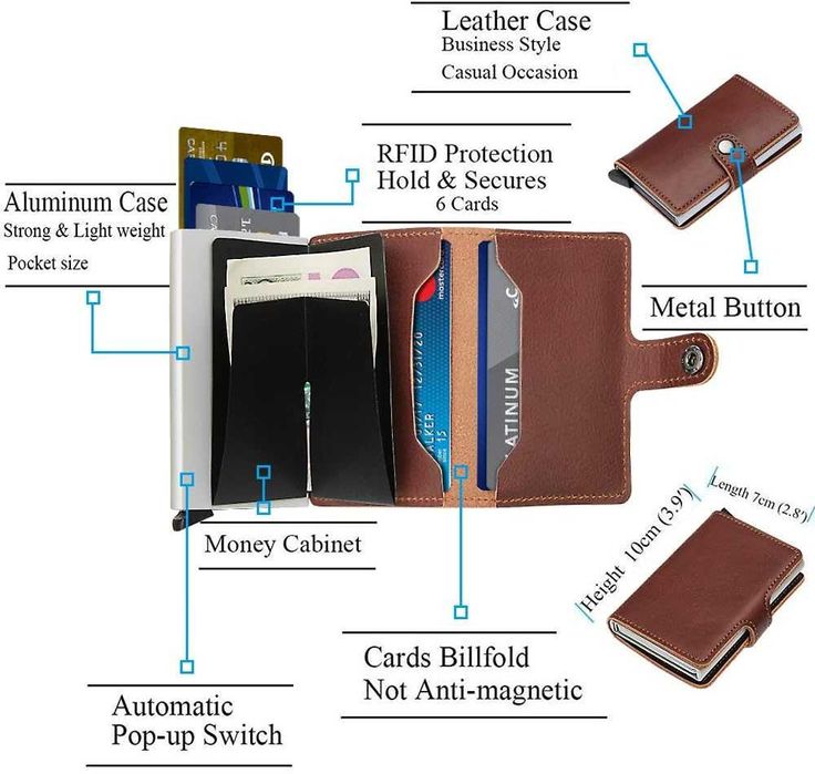 Portofel port card piele card holder cu protectie RFID
