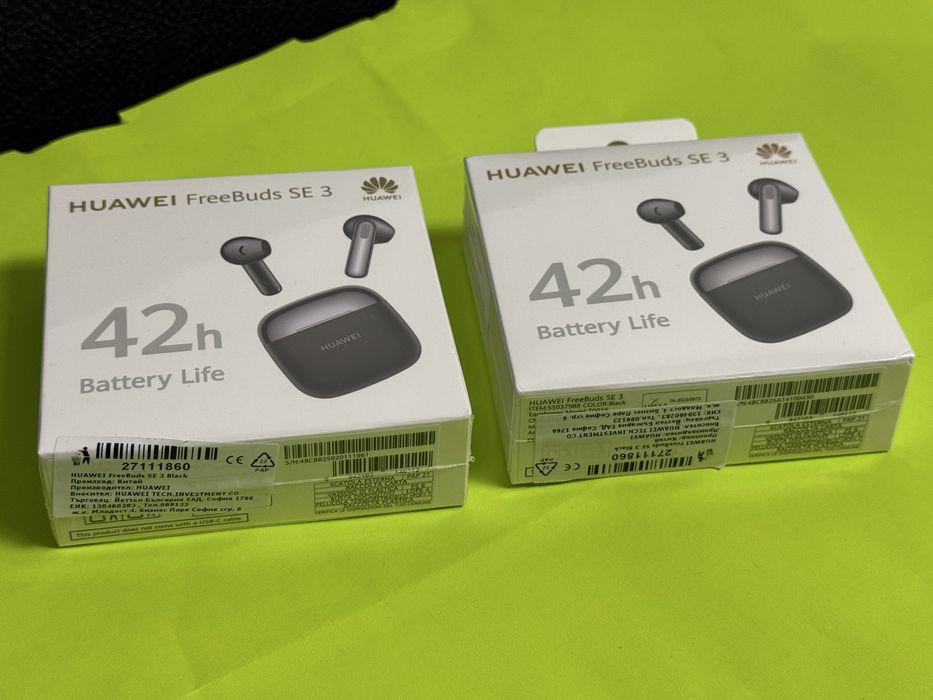 ЗАПЕЧАТАНИ Huawei FreeBuds SE 3 Гаранция Yettel 2027г. Black