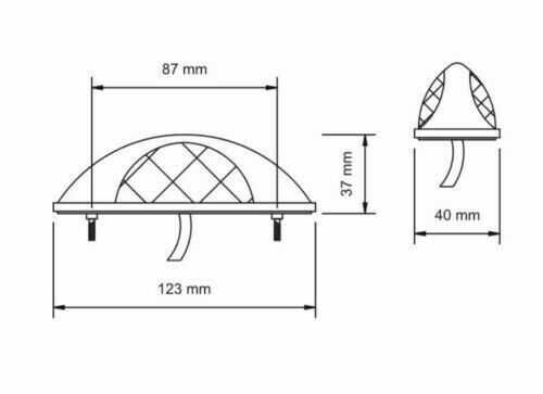 1 бр. LED ЛЕД габарити за вертикален монтаж за камион бус Тир 12-24V
