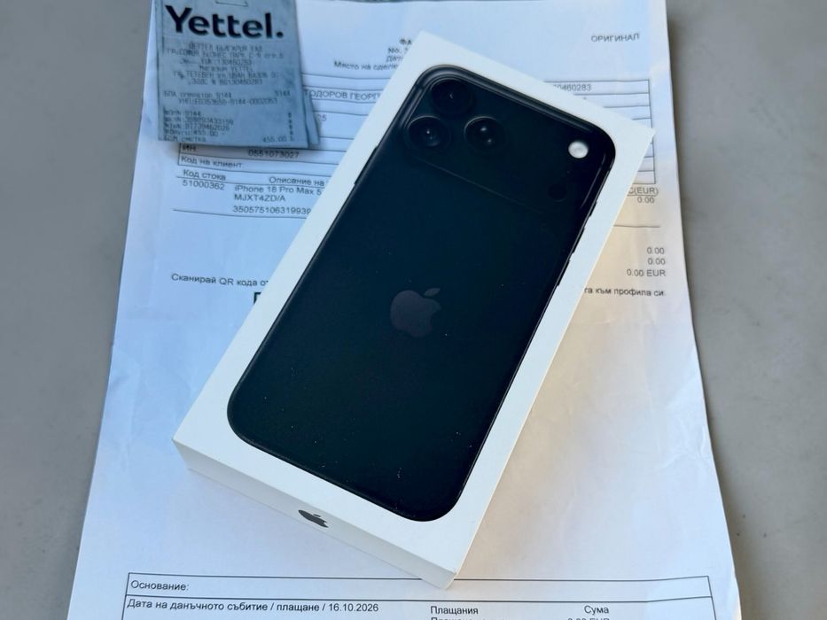Apple iPhone 18 Pro Max 512GB Black НЕРАЗПЕЧАТАН! 3г. Гаранция!