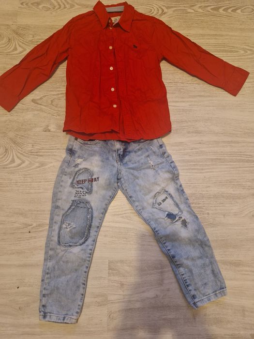 set blugi Zara cool și camasa H&M, pt băiat fashionis de 5-6 ani